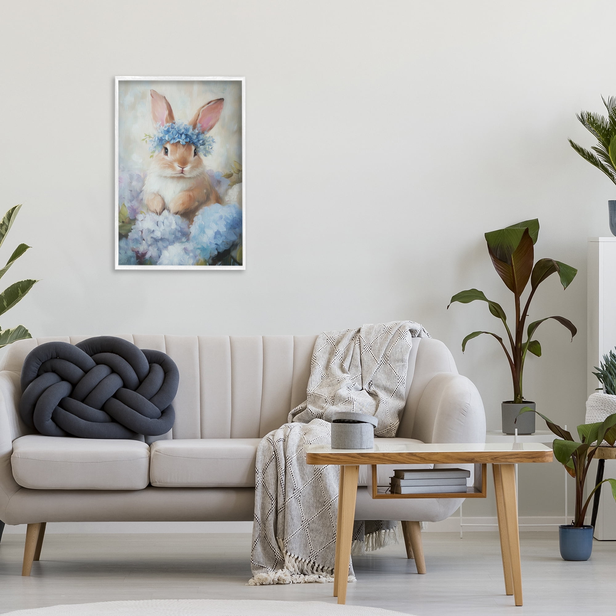 Stupell Industries Bunny In The Blossoms White Framed Giclee Art, design by Tina LeCour