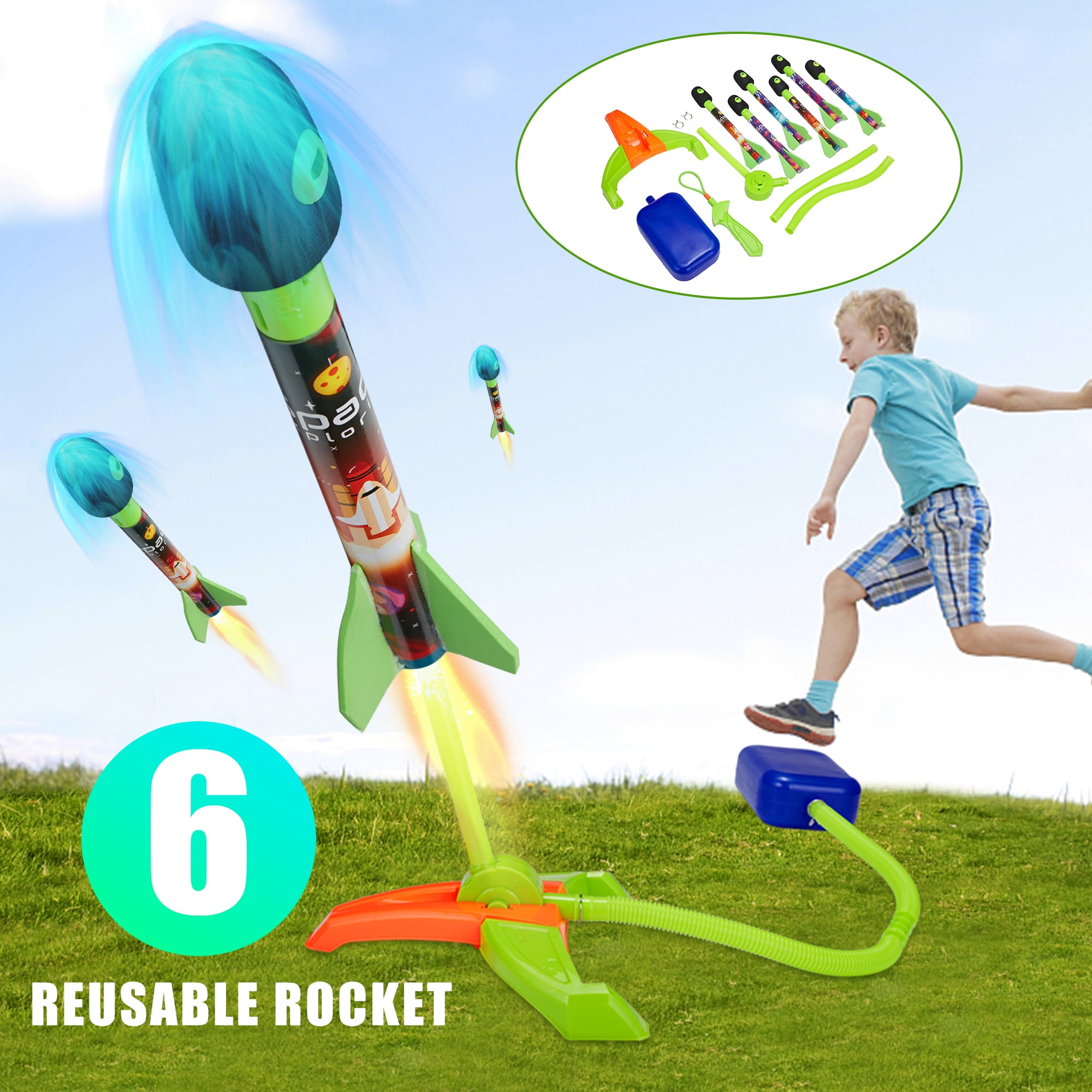 Tinglu Air Rocket Toy Ultimate LED Rocket Launcher for Kids Launch