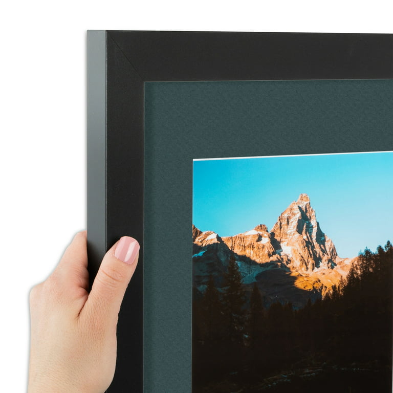 ArtToFrames 24x34 Matted Picture Frame with 20x30 Single Mat Photo Opening  Framed in 1.25 Satin Black and 2 Evergreen Mat (FWM-3926-24x34)