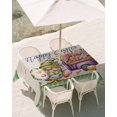 thumbnail image 3 of 60x120 Inch Outdoor Tablecloth with Umbrella Hole Zipper Rectangle Easter Rectangular Tablecloths Outside Waterproof Green Gnomes Eggs Flowers Purple Truck Plaid Patio Table Cover for Picnic Party, 3 of 8