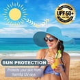 thumbnail image 2 of Straw Sun Summer Hat for Women, Female Wide Brim UPF 50+ UV Protection Bowknot Cap, Stylish Braid Visor, Ladies Foldable Roll Up Packable Floppy Beach Hat with Windproof Chin Strap,, 2 of 5