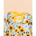 thumbnail image 6 of KIMI BEAR Newborn Baby Girls One-piece Swimsuit 0-3 Months Bathing Suit Ruffle Long Sleeves Floral Beach Wear UPF 50+ Rash Guard Swimwear with Hat 2pcs Yellow, 6 of 10