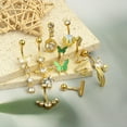 thumbnail image 3 of Designice 14G Belly Rings,Dangle Belly Button Ring,Mix-Style Piercing Jewelry,10Pcs,Gold, 3 of 6