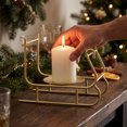 thumbnail image 6 of Qholemyo Golden Metal Sleigh Candleholder Tabletop Ornament Home Decor For Christmas Xmas Table Decor, 6 of 6