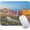 Las Vegas, variant on Saguaro Mouse Pad, Sun is Setting Between Saguaros Wildflowers in The Sonoran Desert Scene Picture, Standard Size Rectangle Non-Slip Rubber Mousepad, Multicolor