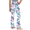 thumbnail image 4 of Odeerbi 2-13 Years Toddler Girls Wide Leg Yoga Pants Butterfly Print Workout Dance Athletic Sports Pants Cute Elasticity High Waist Straight Leg Pants, 4 of 9