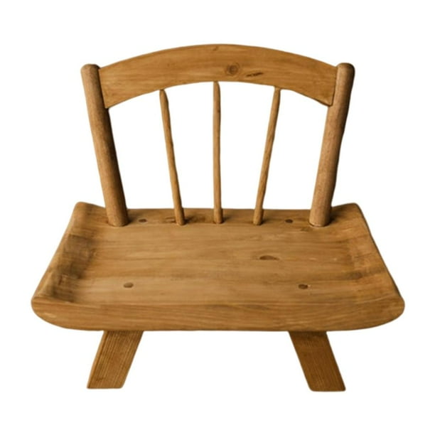 Silla de madera para fotografía, accesorios de decoración para el hogar, multifuncional, color marrón.