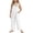 White, variant on LYHaoo Girls Casual Jumpsuit Girls Summer Sleeveless Wide Leg Romper Jumpsuit Casual Loose Fit Jumpsuits With Pockets Pure Color Textured,Sizes 11-12 Years
