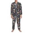thumbnail image 3 of Cauagu Wildflower Watercolor 1 Print Men's Long-Sleeve Pajama Set,Soft Button-Front 2Pjs for Men Long Sleeve Men’s Sleepwear-Large, 3 of 7