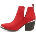 thumbnail image 3 of Journee Womens Issla Pull On Stacked Heel Booties, Widths Available, 3 of 10