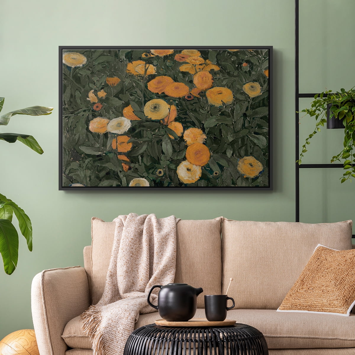 Vintage Botanical Print-LXXV By Wexford Home Framed in Black Wood Gallery Wrapped Canvas 25 in. x 37 in.