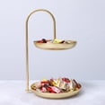 thumbnail image 5 of Plato de fruta de doble capa de lujo ligero nórdico, plato de refrigerio moderno creativo, tienda con plato de dulces de recepción, plato de fruta para sala de estar en casa, 5 of 5