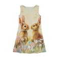 thumbnail image 3 of Easter Dresses for Girls Size 4-12 Sleeveless Dress Spring Cute Bunny Print Dress Size 4-12 Crewneck Party Dress Trendy Kids Tween Girls Clothes, 3 of 5