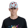 thumbnail image 4 of Pofeuu Flowers and Lady Bugs Print Adult Adjustable Embroidered Graphic Baseball Hat for Men and Women, 4 of 6