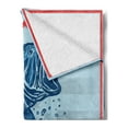 thumbnail image 2 of Fishing Soft Flannel Fleece Throw Blanket, Vintage Design Trout Fish Stars in American Flag Colored Frame Illustration, Cozy Plush for Indoor and Outdoor Use, 70" x 90", Multicolor, by Ambesonne, 2 of 5