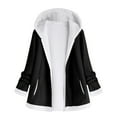 thumbnail image 1 of WEIYLL Womens Fleece Jackets Fuzzy Zipper Hooded Pockets Cardigan Black Cold Weather Tops Size XL, 1 of 8