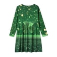 thumbnail image 5 of SBYOJLPB Robe Imprimée pour la Saint-Patrick, Robe de Récital Scolaire pour Filles, Manches Longues, Extensible, Ligne A, Robe Patineuse Tournoyante, Col Rond, 5 of 5