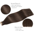 thumbnail image 4 of GFDYREE Extensions de Cheveux à Ruban pour Femmes, 20 Pcs 50g 18 Pouces Brun Clair Foncé Extensions de Cheveux à Ruban Cheveux Humains Rallonge Cheveux Humain Lisse Extensions de Cheveux Invisibles Vrai Hum, 4 of 5