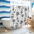 thumbnail image 5 of No Hook Shower Curtain, Black Coastal Shower Curtains for Bathroom with See Through Top Window, Coral Starfish Seaside Summer Beach Waterproof & Washable Bath Curtain 60"x72", 5 of 9