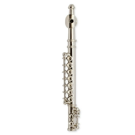Broadway Gift Silver Flute Music Instrument Miniature Replica with Lined Case, Size 3 in.