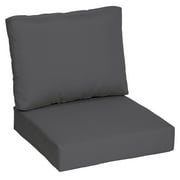 Better Homes & Gardens Solid Grey 42 x 24 in. Outdoor 2-Piece Deep Seat Cushion with EnviroGuard