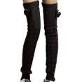 thumbnail image 4 of Leg Warmers Y2K for Women Soft Winter Clothing Fleece Women Gifts 80s Ribbed Thermal Knitted Compression Socks Dark Gray, 4 of 7