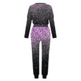 thumbnail image 6 of lcziwo Sequin Jogger Set for Women Spring Two Piece Outfit Long Sleeve Round Neck Tops and Drawstring Pants Sweatsuits 2025 Loose Fit Outdoor Lounge Suits Holiday Deals,Purple,XXL, 6 of 6