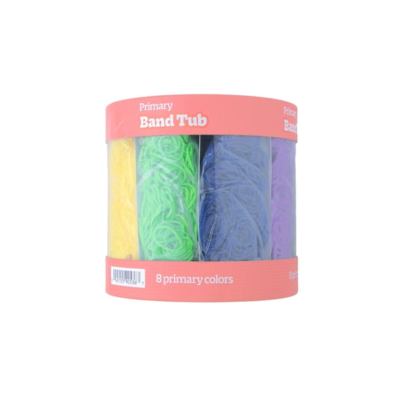 Hello Hobby Rubber Band Primary Colors Tub, 4800 Pieces