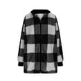 thumbnail image 3 of HAiming Womens Plus Size Plaid Jacket Fuzzy Fleece Zip up Lapel Collar Warm Fall Winter Coats with Pockets, 3 of 5