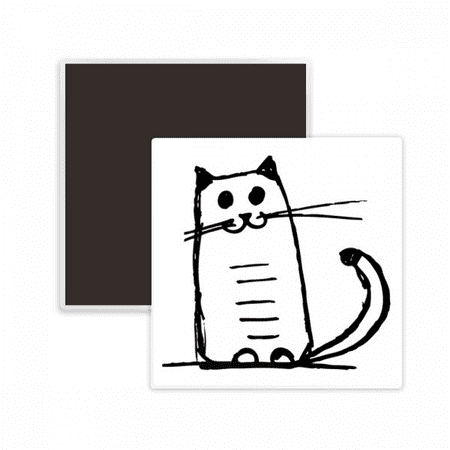 

Cat Sle Sit Black Line Square Ceracs Fridge Magnet Keepsake Memento