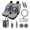 Skull Floral, variant on FOR U DESIGNS Camo Flag Deer Print 13 PCS Car Seat Covers Set with Steering Wheel Cover, Seat Belt Pads, Car Trash Can, Rearview Mirror Cover, Cup Coasters Keychains Universal Fit