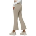 thumbnail image 2 of BALEAF Women's Petite Flare Leggings Tummy Control Crossover High Waisted Yoga Pants with Pockets Work Casual 27" Beige XXL, 2 of 6