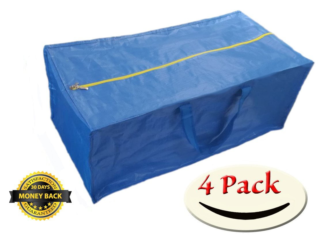 Super 4 Pack Zippered Storage Bags, Extra Large - Blue - Compatible with IKEA Fratka Storage Bag ...