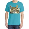 thumbnail image 2 of Wild Bobby, Wild Forest Spotted Cheetah Family, Animal Lover, Garment-Dyed Washed Look Short Sleeve T-Shirt, Blue Lagoon, Small, 2 of 3