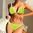 thumbnail image 4 of DHFJKG Two Piece Swimsuits Women Color Block Bikini Set High Waist Bottom Beach Pool Party Summer Fashion Swimwear Trendy Beachwear, 4 of 9