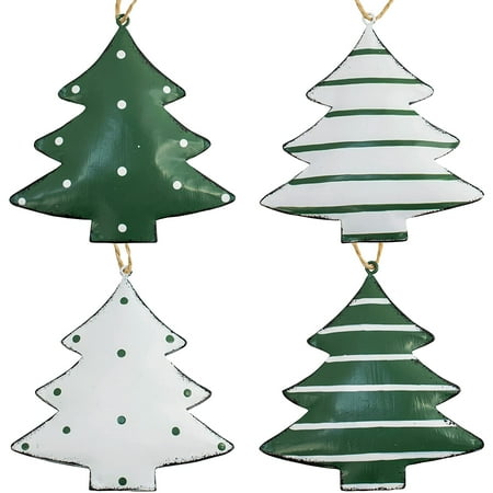 

ActFu 1 Set Tree Shape Christmas Pendants with Lanyard Galvanized Iron Nice-looking Festival Ornaments Party Supplies