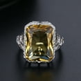 thumbnail image 2 of 18K White Gold Plating Citrine Crystal Vintage Ring, 2 of 4