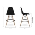 thumbnail image 6 of Aron Living Pyramid 28" Plastic and Wood Counter Stools in Black (Set of 4), 6 of 7