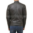 thumbnail image 2 of Men's Motorcycle Biker Vintage Cafe Racer Real Genuine Leather Black Jacket, 2 of 5