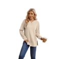 thumbnail image 2 of Ronuti Sweatshirt for Women Side Split Fall Fashion Long Sleeve Shirts Crewneck Tunic Tops, 2 of 8