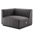 thumbnail image 4 of Modway Conjure Channel Tufted Performance Velvet 4-Piece Sectional in Black Gray, 4 of 10