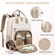 thumbnail image 3 of Mochila para pañales LOVEVOOK con cambiador, 30 L, color beige, 3 of 7