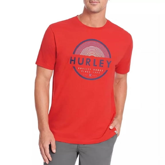 Hurley Men's Short Sleeve Graphic Cotton T-Shirt (Unity Red, L)