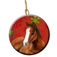 thumbnail image 1 of Cheval Poulain Flocons de Neige Rouges Ornement en Céramique de Noël, 2.81 Dia, 1 of 1