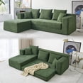 thumbnail image 2 of 106.5” Sectional Sofa with Chaise, YINIX 3 Seater L-Shaped Sofa Couch for Living Room, Green, 2 of 7