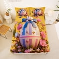 thumbnail image 5 of Erosebridal Cartoon Easter Eggs Full Size Sheets,Kawaii Rabbit Pink Floral Bed Sheets For Girls Kids 4-Piece, 5 of 6