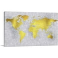 thumbnail image 1 of ARTCANVAS Yellow Gray World Map Canvas Art Print - Size: 40" x 26" (1.50" Deep), 1 of 9