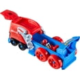 thumbnail image 4 of Set de atletismo para coches de juguete Hot Wheels Spider-Man con lanzador y transportador, 4 of 6