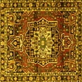 thumbnail image 1 of Ahgly Company Machine Washable Indoor Square Persian Yellow Traditional Area Rugs, 4' Square, 1 of 4