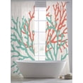 thumbnail image 5 of Sheer Curtains 84 inches Long 2 Panels Set Green Orange Coastal Coral Light Filtering Sheer Drapes Rod Pocket Window Curtains for Living Room/Bedroom, Summer Ocean, 5 of 8